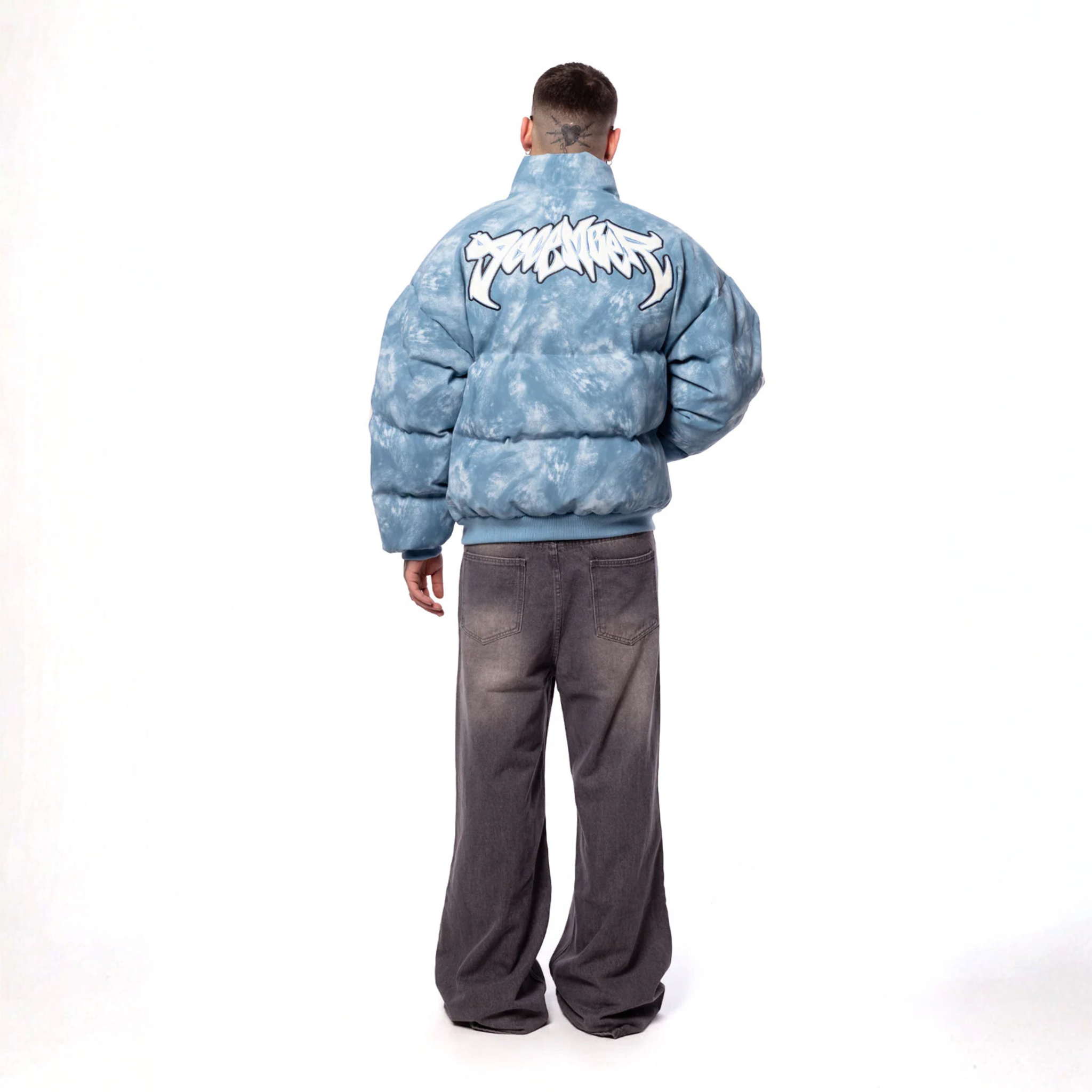 Destroyed gray denim