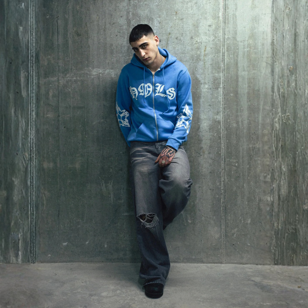 Destroyed gray denim