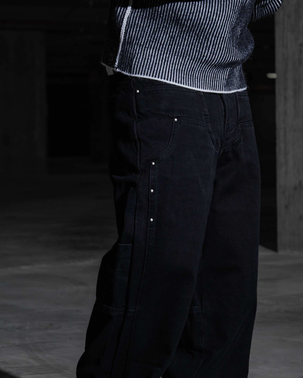 Black Rivet Baggy Jeans