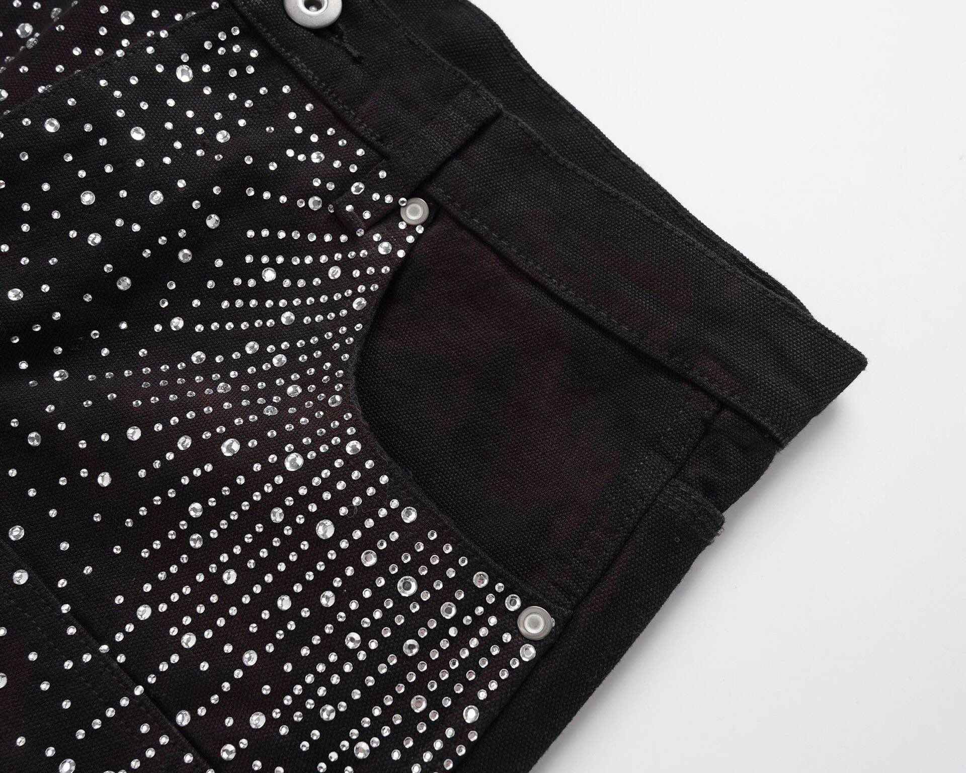 Black Sparkly Shorts Jeans