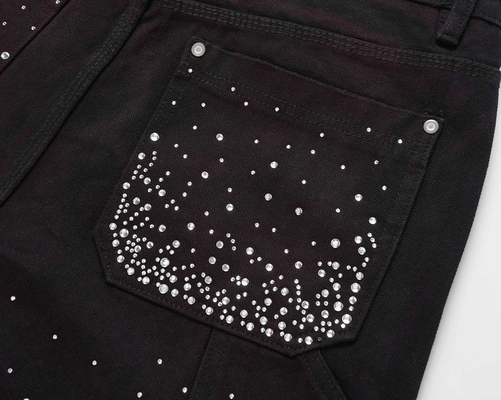 Black Sparkly Shorts Jeans