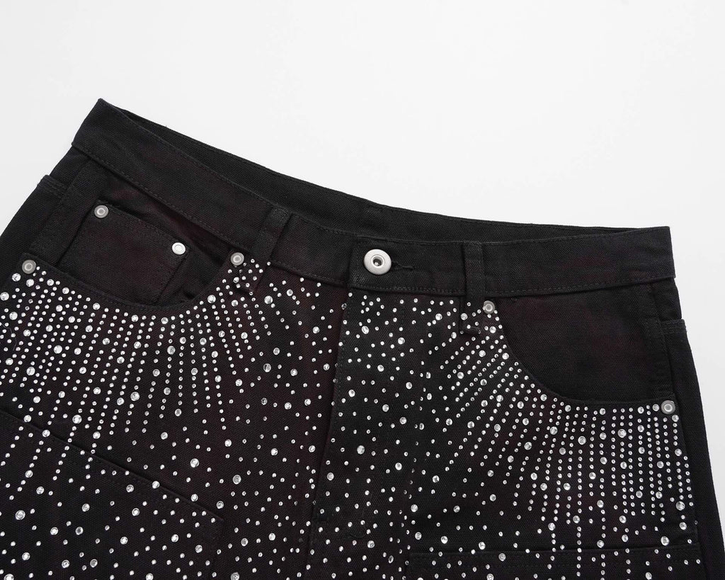 Black Sparkly Shorts Jeans