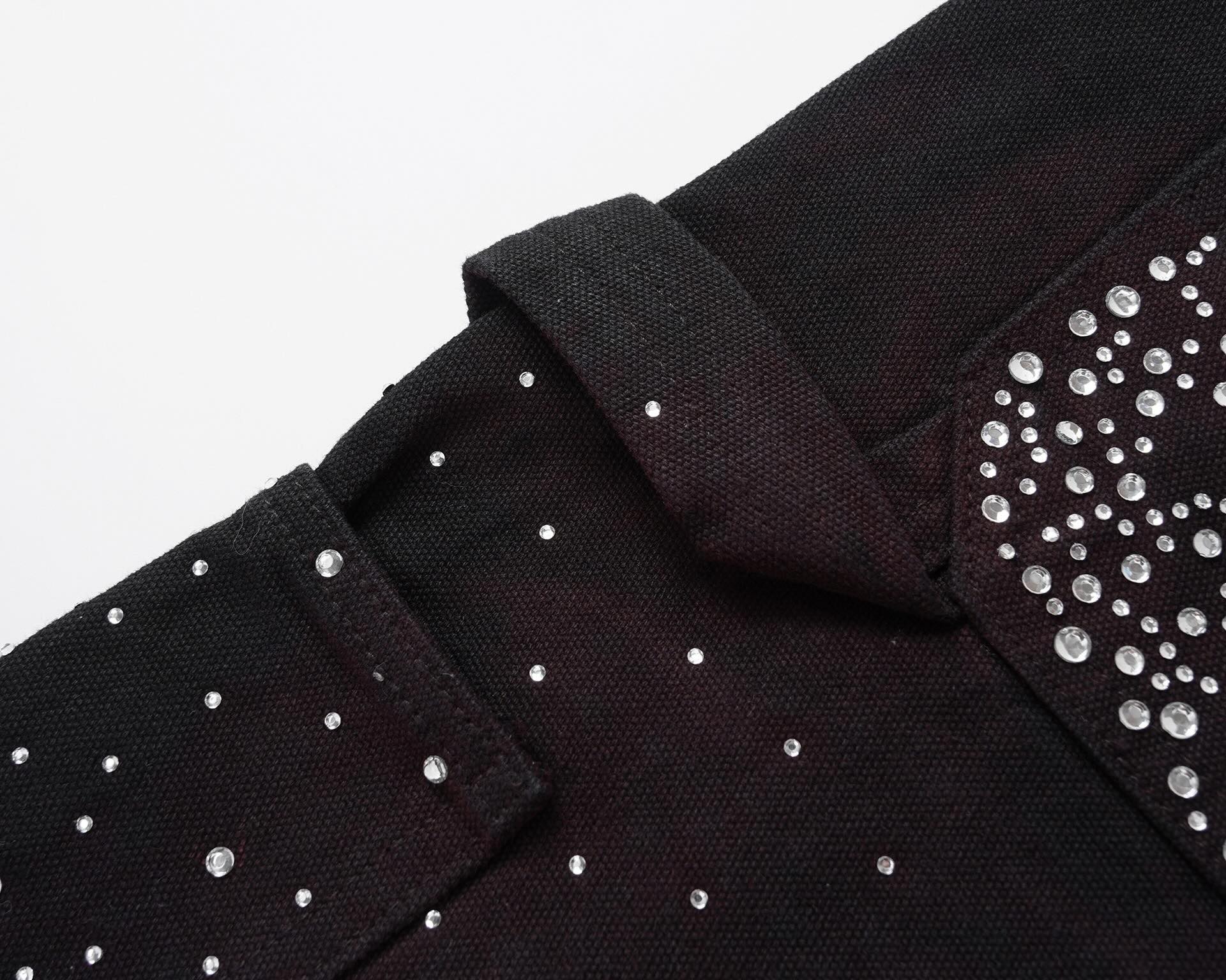 Black Sparkly Shorts Jeans