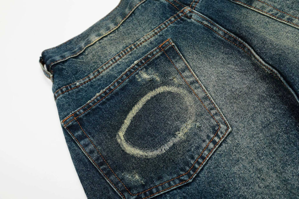 Blue Shot Baggy Jeans