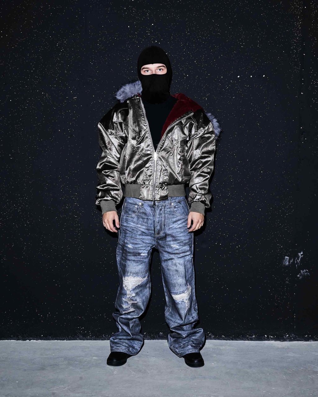 Illusion Ripped Baggy Jeans