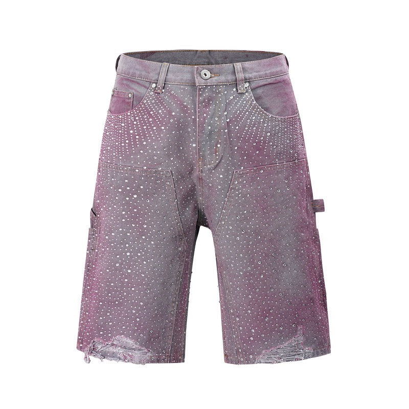 Pink Sparkly Shorts Jeans