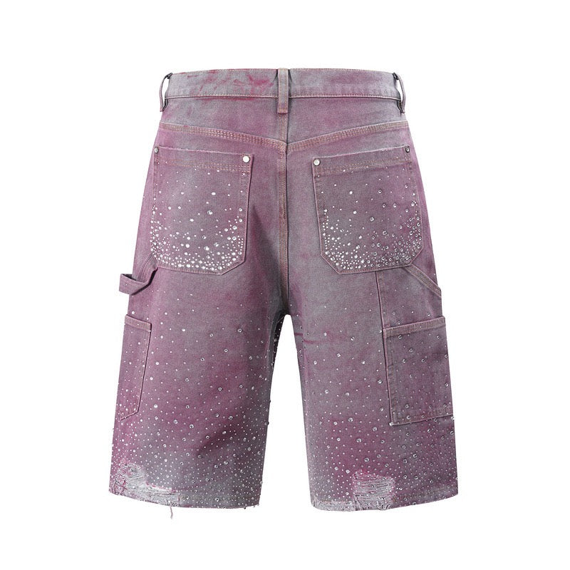 Pink Sparkly Shorts Jeans
