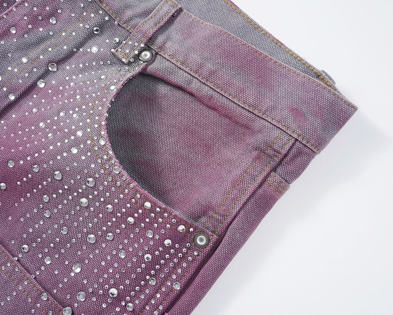 Pink Sparkly Shorts Jeans