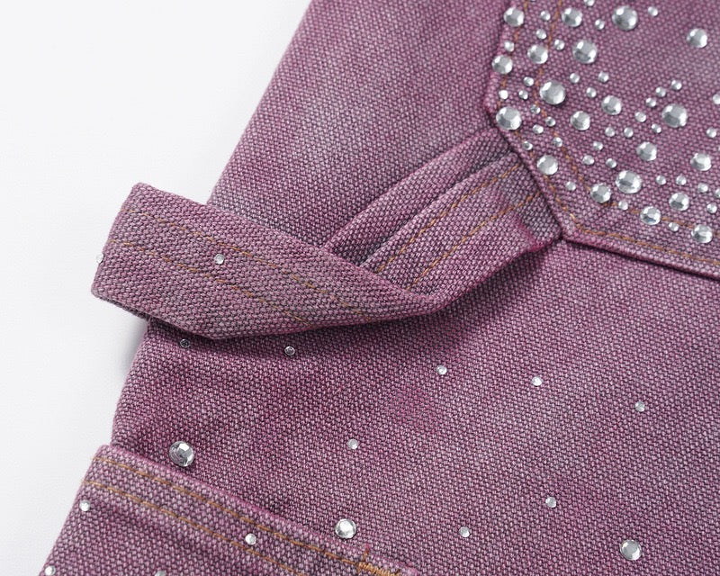 Pink Sparkly Shorts Jeans