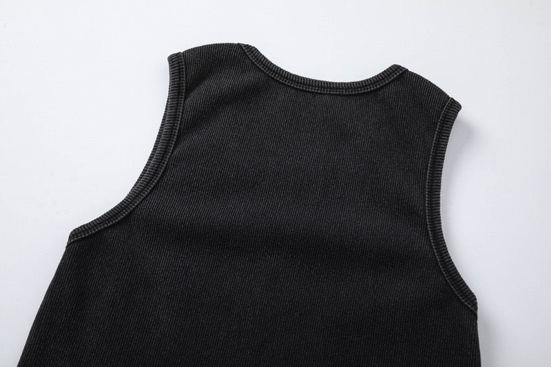 Washed Black Tank Top