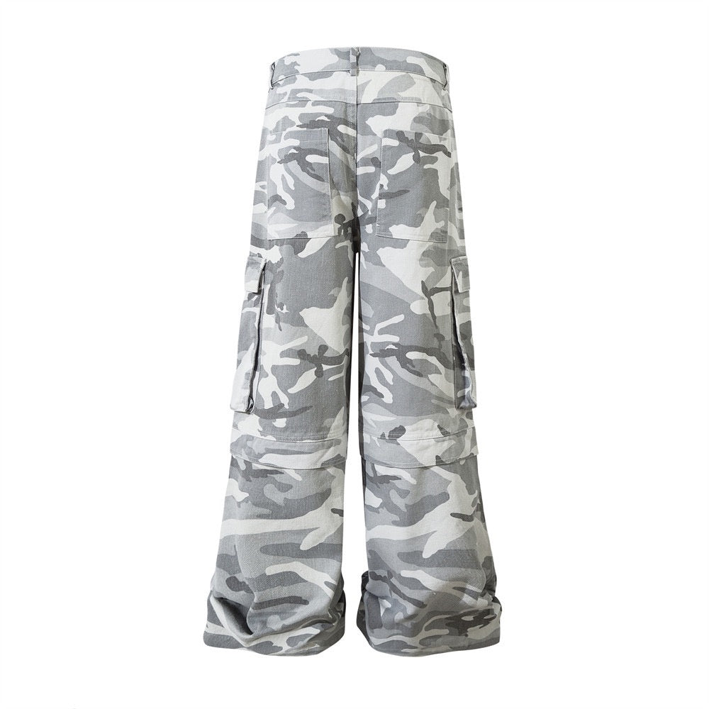 White Camo Baggy Jeans