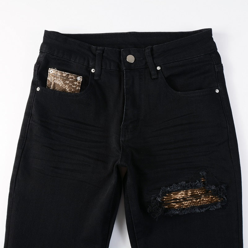 Leopard Patch Jeans